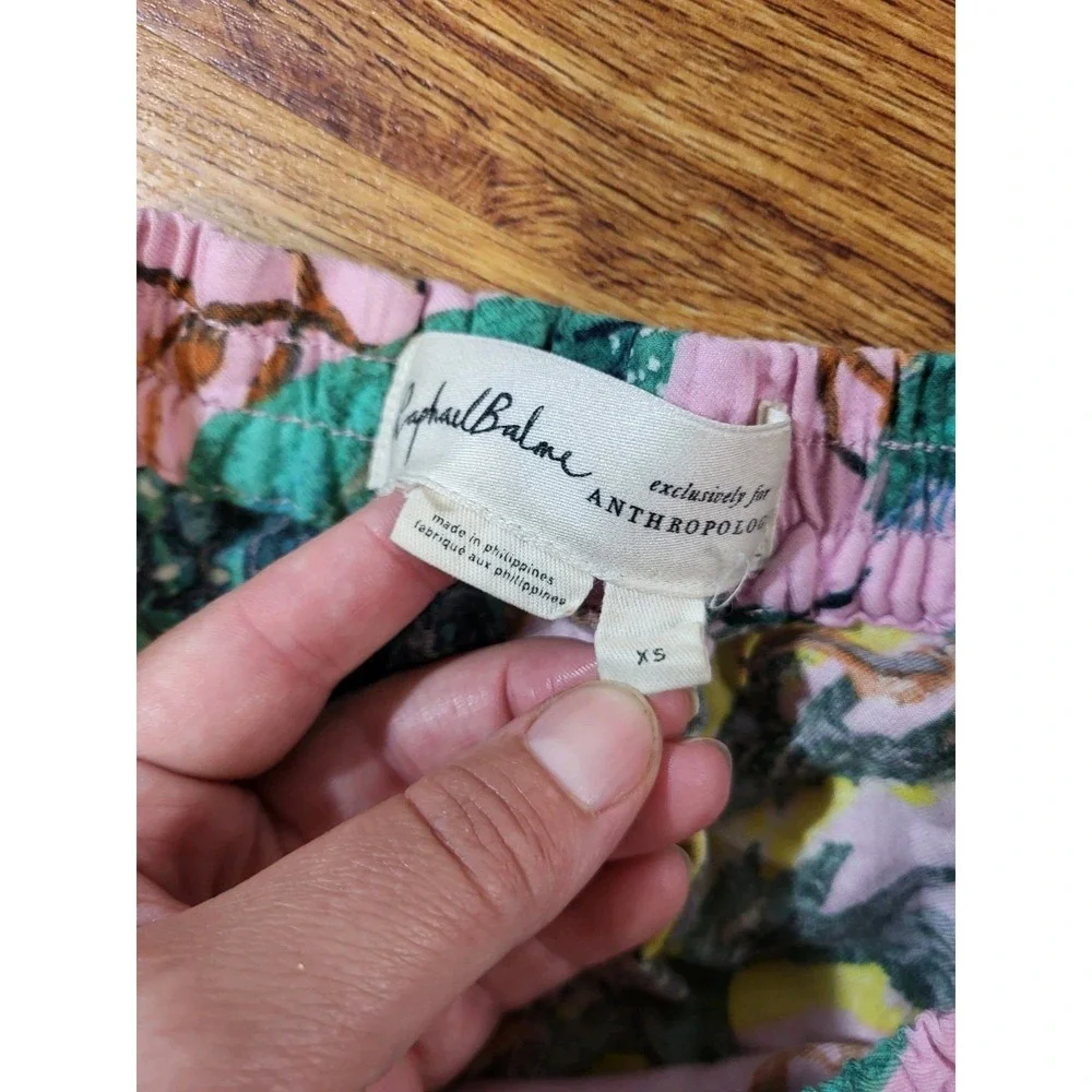 Anthropologie Raphael Balme Tropical Peacock Pajama Pants Size XS Loungewear